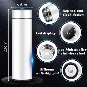 Thermos intelligent numérique 500 ml en acier inoxydable avec affichage LED de la température, bouteille isotherme avec infuseur à thé - Product Image 2