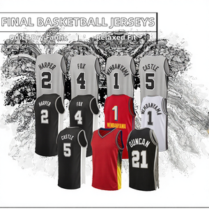 Camisetas de baloncesto personalizadas, camiseta deportiva sin mangas 100% poliéster, nombre del equipo bordado, número del jugador, talla grande - Product Image 2