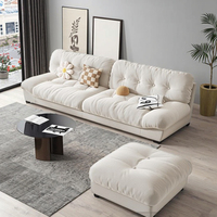Nordique Simple crème tissu nuage paresseux sectionnel canapé simple rangée droite chat patte éponge remplissage pour petit appartement salon