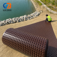 Planche de drainage à pointes marron, haute résistance à la traction, stabilisée aux UV, robuste, pour utilisation en talus de treillis d'ancrage