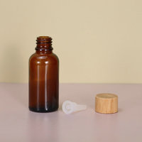 Botol Kaca 5ml 10ml 15ml 20ml 30ml 50ml 100ml Botol Minyak Esensial Kaca Amber dengan Tutup Bambu