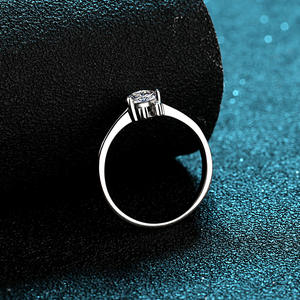 Joyería Anillo de Bodas de diamantes de moissanita de lujo Anillo de moissanita de Plata de Ley 925 con certificado GRA - Product Image 5