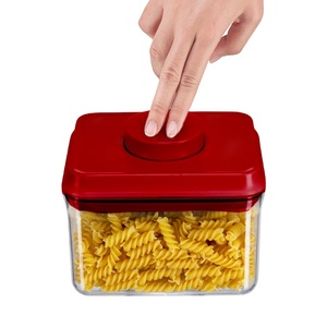 OEM ODM tombol tekan penyimpanan rumah tangga & organisasi pencuci piring aman dispenser makanan penyimpanan dalam ruangan plastik wadah kedap udara - Product Image 1