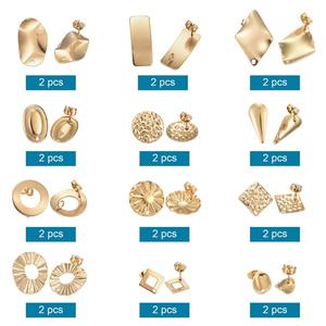 Boucles d'oreilles créoles à la mode pour femmes, plaqué or 18K, en acier inoxydable, avec dos, bijoux à faire soi-même, livraison gratuite, 2021 - Product Image 3