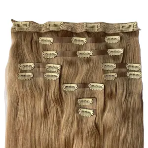 Double Drawn Highest Quality Invisible PU Clips In 100% Russian Human Remy Customizable Clip On Hair Extensions Skin Weft