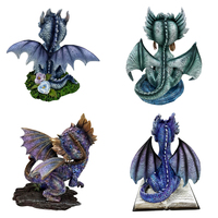Nouveau design ensemble de 4 belles figurines de dragon en résine mini statues de dragon pour la décoration de la maison