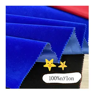 China Fabriek Effen Geverfd Massief 100% Nylon Polyester Rayon Heer Fluweel Gevlokte Stof Voor Sieraden Pakket Geschenkdoos