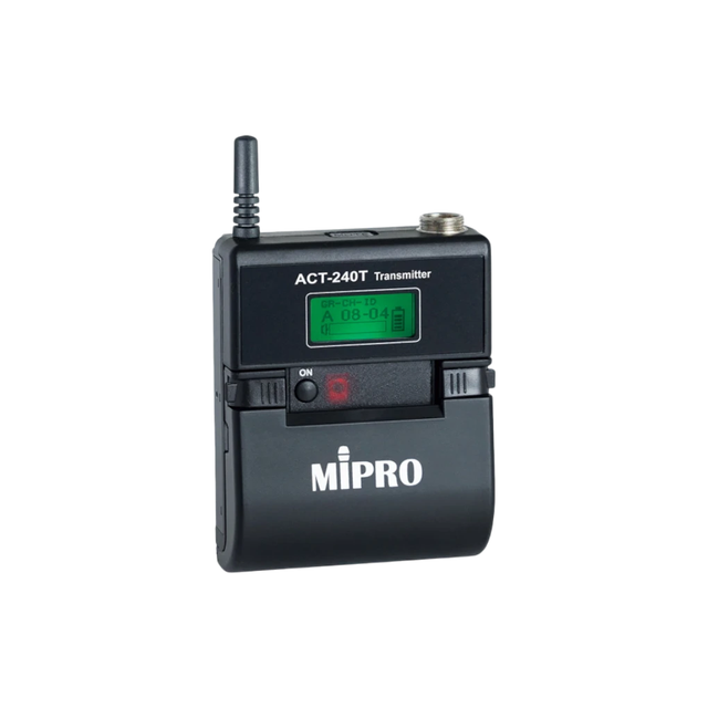 MIPRO Effective Teaching Wireless Bodypack System With 4 pin Mini XLR 2.4GHz Connector And Backlit LCD Digital Transmitter