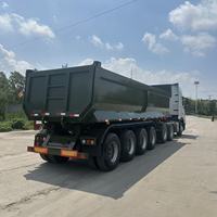 Semi-remorques benne basculante type U d'occasion du Groupe Chengda, 4 essieux, poids lourd, 60 tonnes, 80 tonnes, 30 mètres cubes, avec tête de tracteur