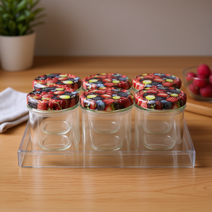 Bocaux de rangement avec couvercles imprimés de fruits rouges, lot de 6 récipients en verre pour la cuisine - Product Image 3