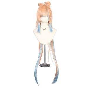 Mengtong Perruque queue de cheval synthétique de haute qualité Orange Bleu Longue Perruque Cosplay Genshin Impact Transparent Inspiré Sangonomiya <span class=keywords><strong>Kokomi</strong></span> - Product Image 3