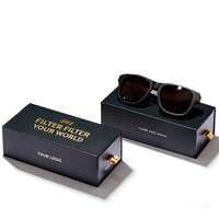 Boîte cadeau rigide en papier avec lamination mate pour lunettes de soleil de luxe écologiques, logo personnalisé OEM