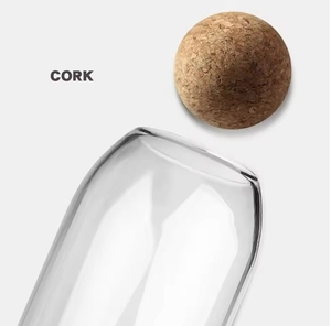Clear Tea Coffee Sugar Canister New with Cork Ball Lid Sealing Food <b>Container</b> Glass Glass Storage Bottle Household - Product Image 4