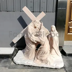 Vendita calda incontrare la vergine maria quarto posto la statua di marmo di gesus scultura di cristianesimo