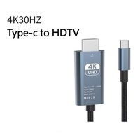 4K 30Hz Type C HDTV Adaptateur Convertisseur 2M USB C vers HDTV Mâle Câble Vidéo pour Ordinateur Portable Tablette