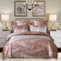 Ensemble de draps de lit en satin de haute qualité pour l'été rose Queen Size Ensemble de 3 draps en satin de soie
