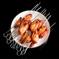 Cage de brochettes de gril rotatif en acier inoxydable 304, accessoires de four de friteuse à air avec 10 kebab de poulet