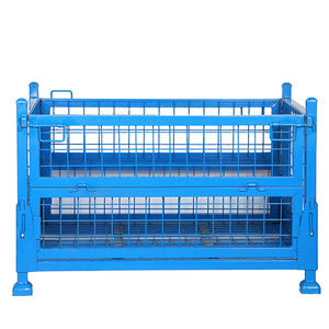 Portable Galvanized Foldable Metal Steel <strong>Wire</strong> <strong>Mesh</strong> Crate Recyclable Storage <strong>Container</strong> for Cold Storage Cargo Cargo Storage - Product Image 4