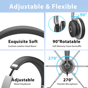 Usb Tai nghe có dây enc tiếng ồn hủy bỏ điện thoại tai nghe trung tâm cuộc gọi Tai nghe với Mic cho <span class=keywords><strong>Android</strong></span> Windows Zoom Skype - Product Image 2