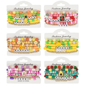 Fashion Jewelry Fruit <b>Beaded</b> <b>Bracelets</b> Set With Pendant Charm For Gift Unisex Made In China - Product Image 1