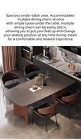 Table à manger vintage française en bois massif et dalle de pierre, pour usage domestique, luxe léger, style italien moderne et minimaliste