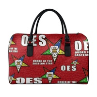 OES Sorority Eastern Star Sac de voyage unisexe en cuir PU imperméable avec impression lavande Sac à main molletonné avec fermeture à glissière Style tendance