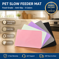 Tapis d'alimentation pour animaux de compagnie en silicone de qualité alimentaire, résistant aux morsures, inodore, avec empreintes de pattes, rebord surélevé, anti-fuite, facile à nettoyer, pour chiens et chats