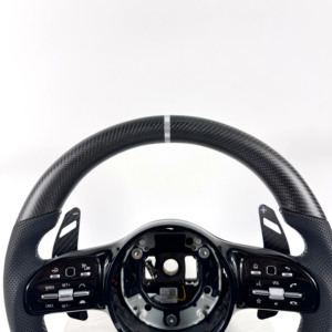 Volante de Fibra de Carbono para <span class=keywords><strong>Mercedes</strong></span> Benz AMG, Compatible con los Modelos W117, W176, W177, W203, W204, W205, W211, W212, W213, W218, C43, C63, C200, C300 - Product Image 4