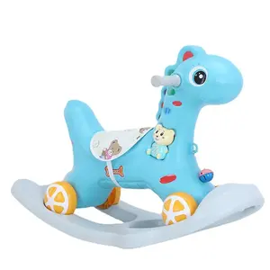 2-in-1 아기 흔들 말과 슬라이드 다기능 어린이 스윙 흔들 의자 어린이 놀이터 가정 장난감 선물