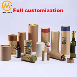 Wholesale Custom Logo Print Recycled Paper Round Cylinder Customized Kraft Tube Packaging Box
