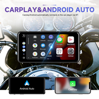Podofo 6.25'' Moto Portable Sans Fil Carplay Android Auto Caméra Arrière + Avant Détection de Pression pour Motoneiges et VTT