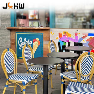 Mobilier <span class=keywords><strong>de</strong></span> jardin extérieur en osier français empilé noir et <span class=keywords><strong>blanc</strong></span> chaise <span class=keywords><strong>de</strong></span> rotin <span class=keywords><strong>Paris</strong></span> chaise <span class=keywords><strong>de</strong></span> bistro <span class=keywords><strong>de</strong></span> jardin en bambou - Product Image 4