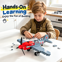 Ensemble de blocs de construction d'avions militaires, collection de modèles d'avions de chasse et de transport, jouet de construction DIY pour cadeau