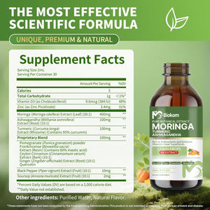 תוספת טיפות נוזל מורינגה אורגנית עם ashwagandha, כורכום, קינמון צילון, קוורצטין, שאור למפרק & נוחות עצם - Product Image 4
