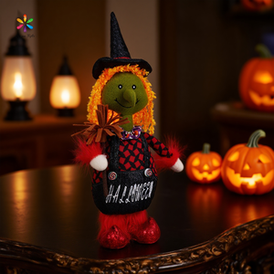 Decoración de Halloween de la Fábrica Susangifts, Fantasmas, Duendes con Ropa Roja y Cabello Amarillo, Bruja de Pie para Interiores, Hogar y Tienda - Product Image 6