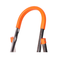 Échelle domestique portable en acier inoxydable à 5 marches, avec pédales élargies antidérapantes, structure en A, pour une utilisation sécurisée en supermarché