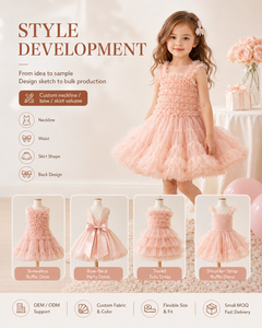 Robe de tutu en tulle doux pour bébé fille, <span class=keywords><strong>princesse</strong></span>, avec volants, robe de danse, robe de fête en mousseline rose, élégante, pour l'anniversaire de bébé - Product Image 3
