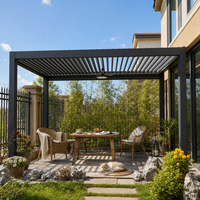 Système de toit à persiennes motorisées personnalisé, écologique, durable, imperméable, en aluminium pour jardin, gazebo extérieur, pergola bioclimatique