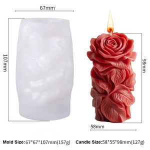 Rose Column Silicone <b>Mold</b> Model S-27 DIY Aromatherapy <b>Candle</b> Plaster Diffuser Stone Car Ornament Made in China - Product Image 3