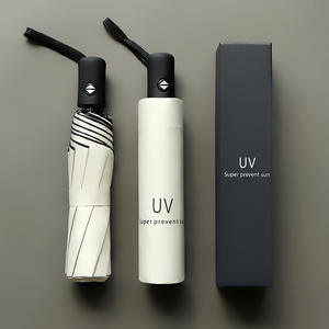 8K Fully-Automatic Black Folding <b>Umbrella</b> Minimalist Design Polyester Fabric Plastic Handle Business Gift Wholesale 95cm Open - Product Image 3