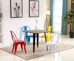 Bắc Âu Bàn cà phê cũ ELM đứng đầu bàn ăn Khung sắt + gỗ Máy tính để bàn cho bàn ăn - Product Image 6