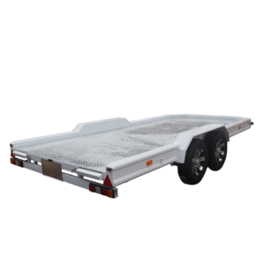 Dual Axle Car Hauler <b>Trailer</b> with Dual Loading Ramps, Heavy Duty Flatbed Design for Car & ATV Transport - Product Image 6