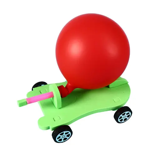 Tự Làm Balloon Recoil Power Car Trường Tiểu Học Học Sinh Khoa Học Thiết Bị Thí Nghiệm Gói Vật Liệu Đồ Chơi Phổ Biến Khoa Học