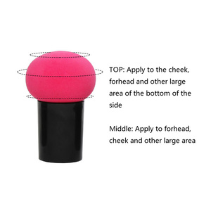 Strumenti personalizzati per il trucco del viso senza lattice portatile Multi-funzionale spugna per il trucco dei funghi con manico corto nero per creme liquide - Product Image 4