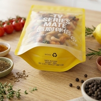 Op maat bedrukte transparante, getinte, hersluitbare staande zipzakken voor noten, snacks en gedroogd fruit