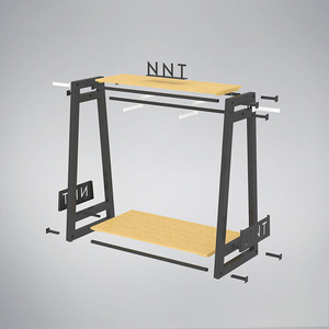 Estante Metálico Personalizado Mingtang para Ropa, Soporte Moderno Tipo Isla para Tiendas de Camisetas, Exhibidor de Ropa para Boutiques y Comercios Minoristas - Product Image 6