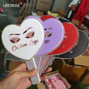 Espejo de Maquillaje con Forma de Corazón y Pedrería, Personalizable con su Logotipo, Espejo Cuadrado para Aplicar Cosméticos - Product Image 2