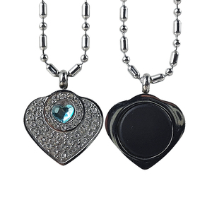 Collar de Salud Bioenergético Cuántico con Colgante de Cristal Azul en Forma de Corazón, Acero Inoxidable 304, Venta al Por Mayor de Fábrica ECAMAZ - Product Image 3