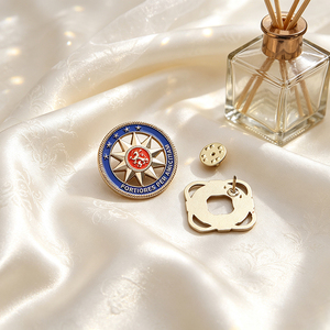 Luxury Metal Irregular Shape <b>Badge</b> With Feather <b>Pin</b> Nickel-Free Customized Die Casting <b>Badges</b> For Promotion - Product Image 6