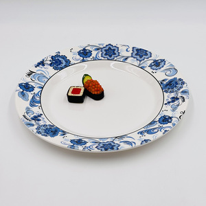 Assiette creuse en mélamine de 11 pouces pour servir les aliments, motif pivoine <span class=keywords><strong>et</strong></span> tulipe - Product Image 4